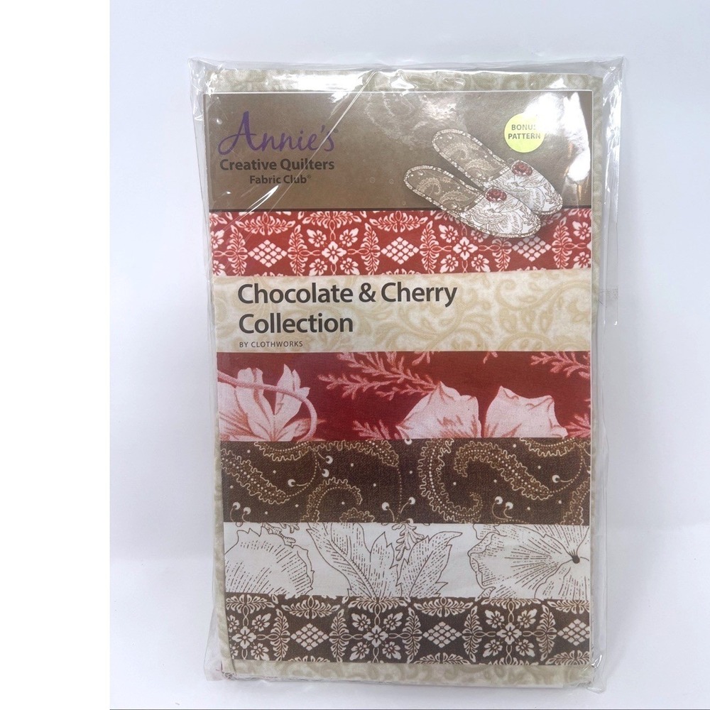 Annie's Creative Quilters Fabric Club Chocolate & Cherry Collection Slippers